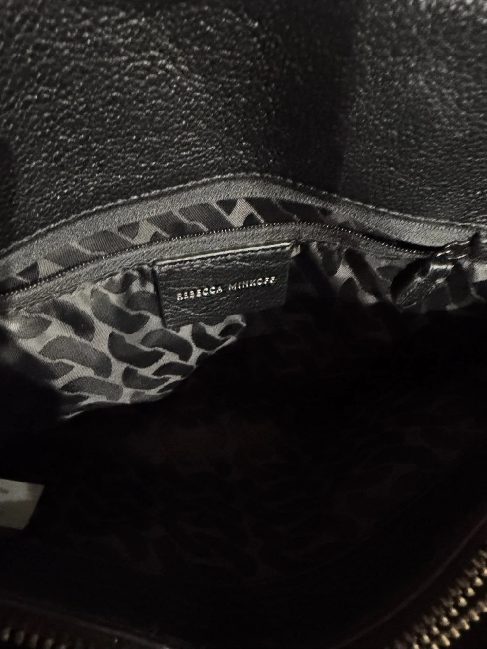 Rebecca Minkoff Black Quilted Chevron Leather Shoulder Bag with Chain Strap